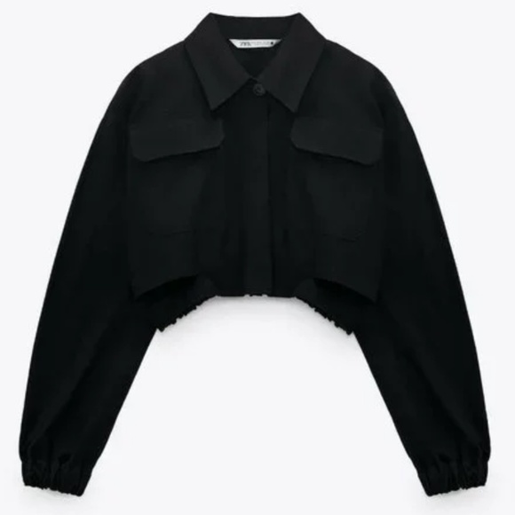 Zara Tops - Zara | Utilitarian Long Sleeve Crop Top | Small